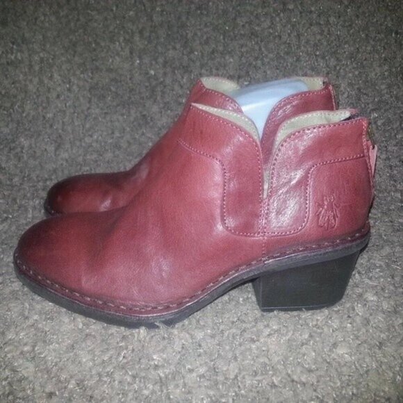 FLY LONDON-Dias Nevada-Brick Leather Back Zip Ankle Boots-Sz 37-NWOB - Picture 4 of 7